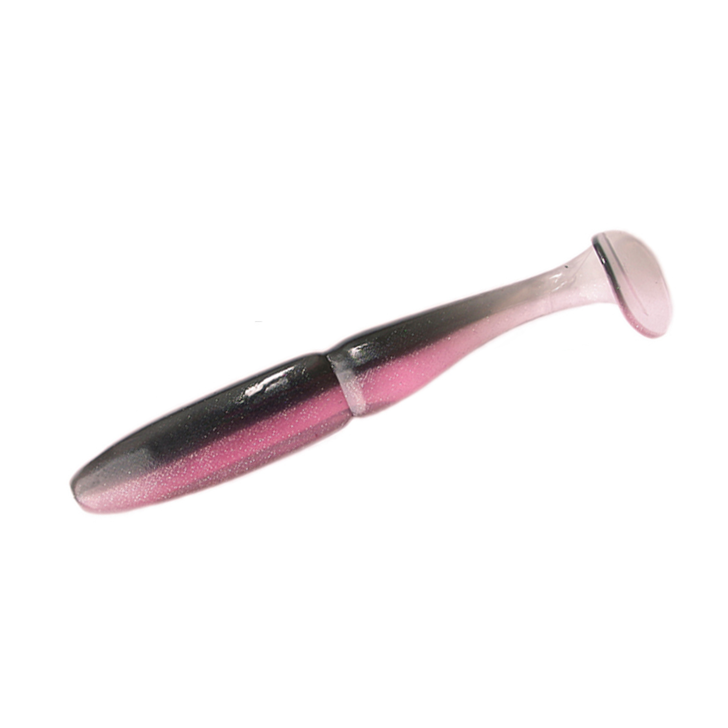 Slim Shad 2.5-inch Black Pink Pearl paddle tail swimbait soft plastic lure with a slim baitfish profile and subtle tail kick.