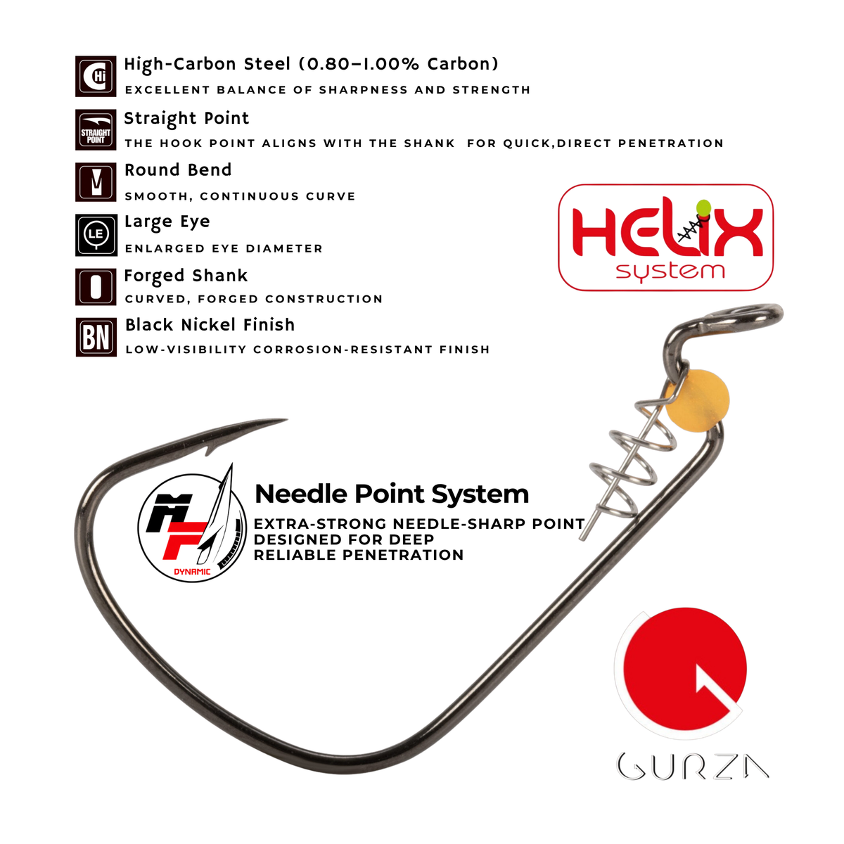 Worm 777 LE LEHS Offset Hooks with Helix Keeper (3 ct)