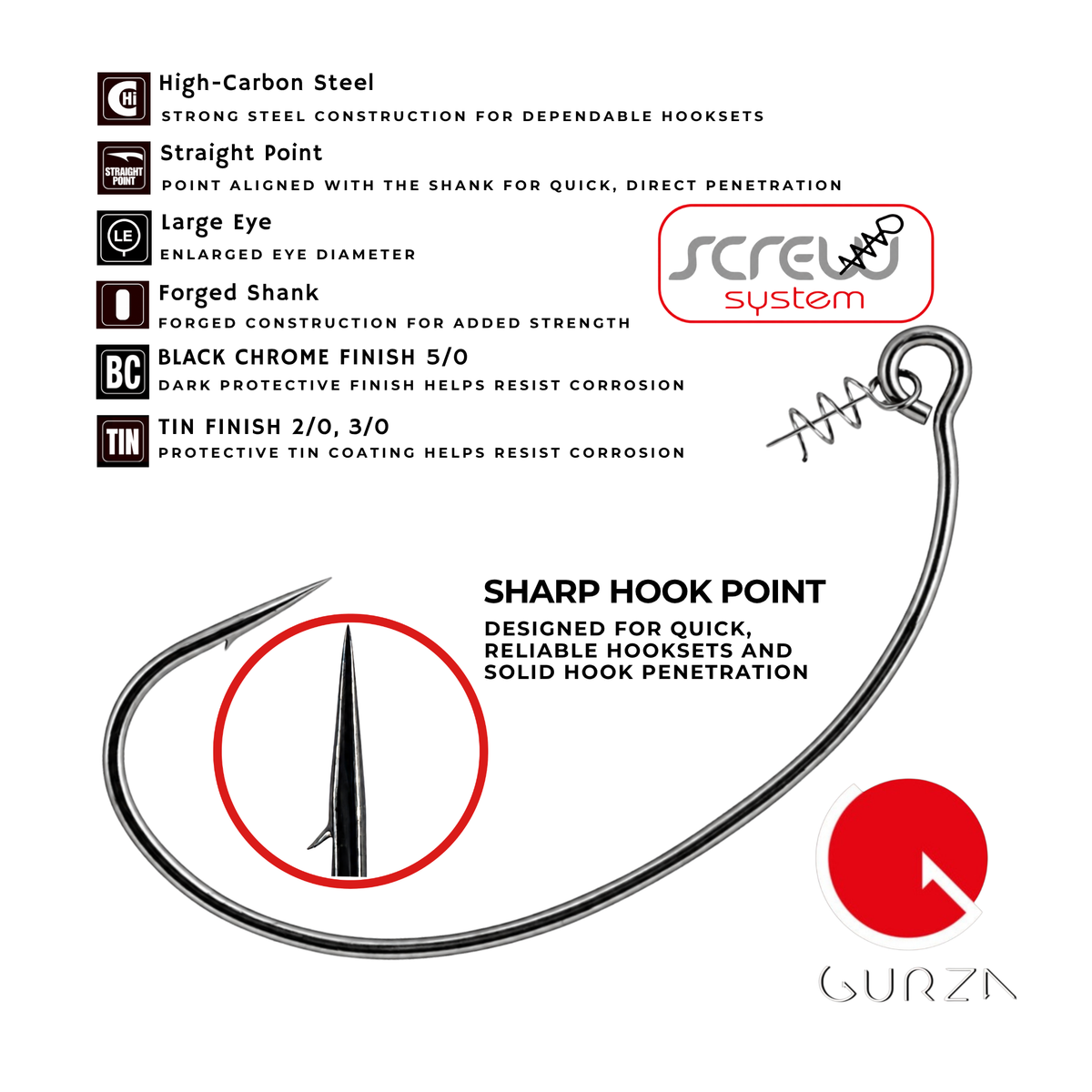Yoke Swim Bait Offset Hooks with Spring Clip (3–5 ct)