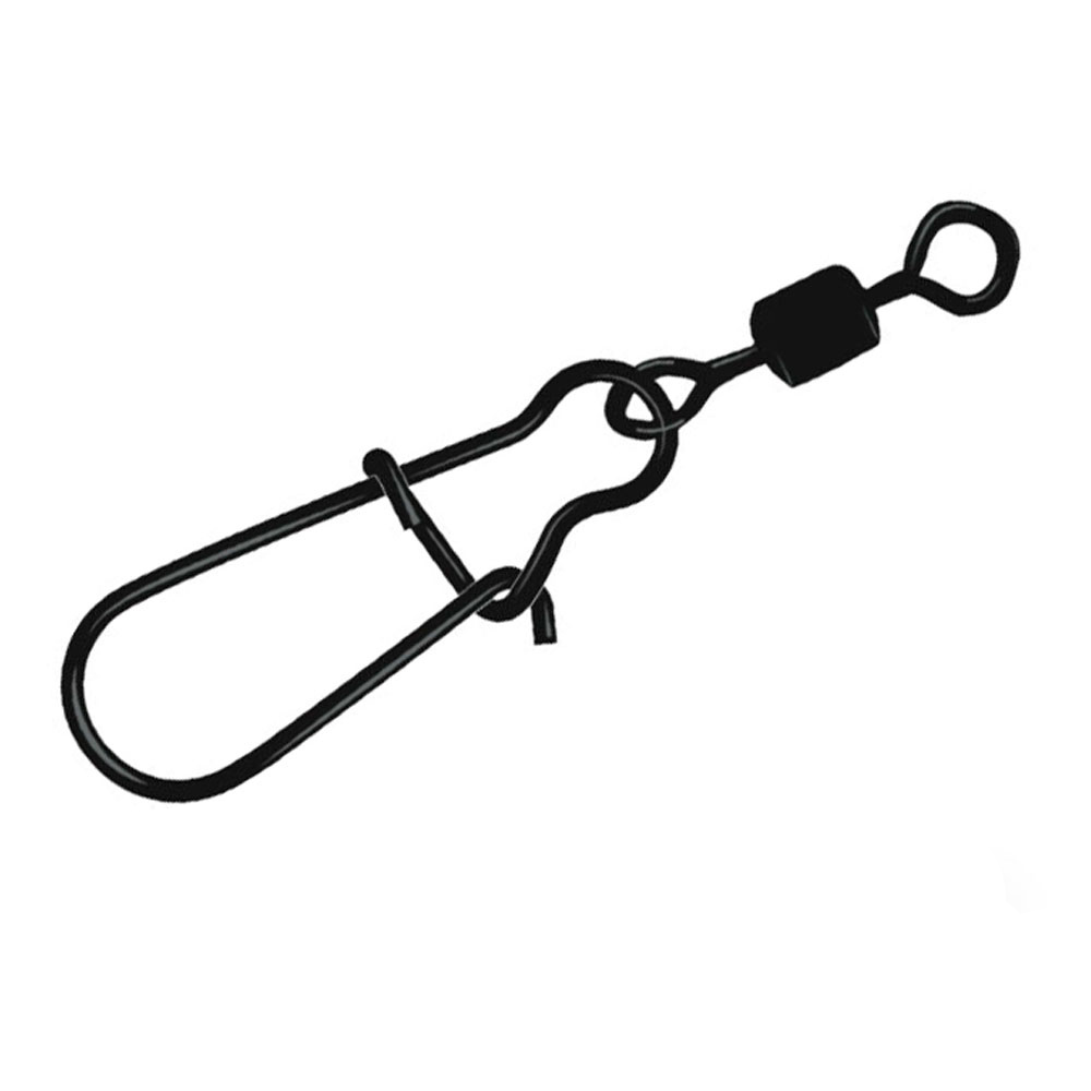 Intech Quick Lock Snap Rolling Matt Black with swivel on a white background