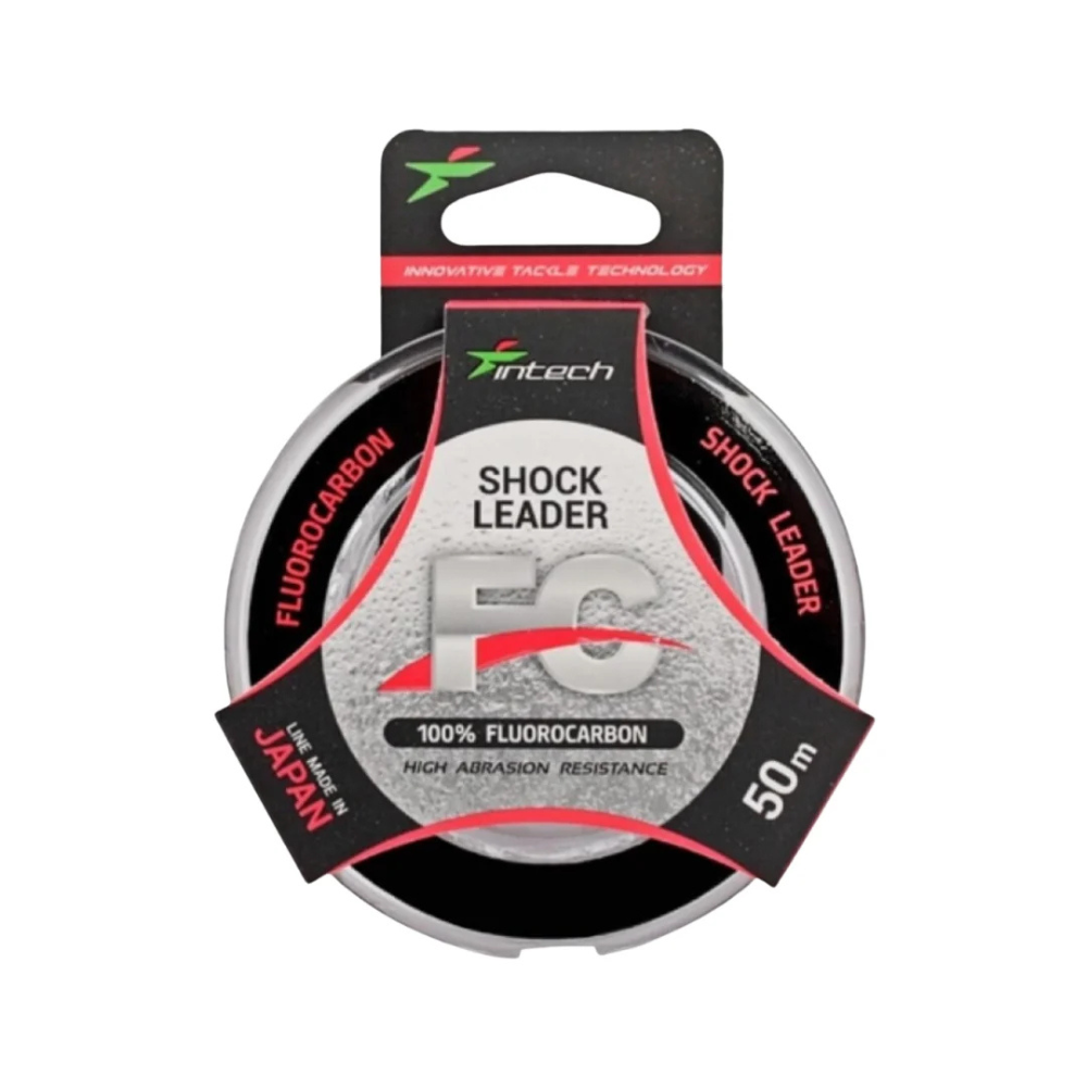 Intech FC Shock Leader fluorocarbon leader line spool, angled front view