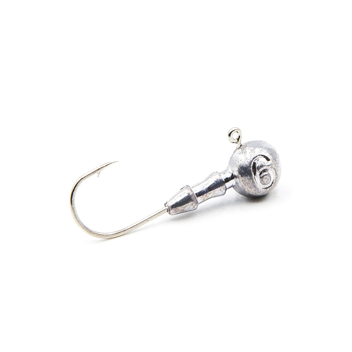 Silver fishing lure on a white background