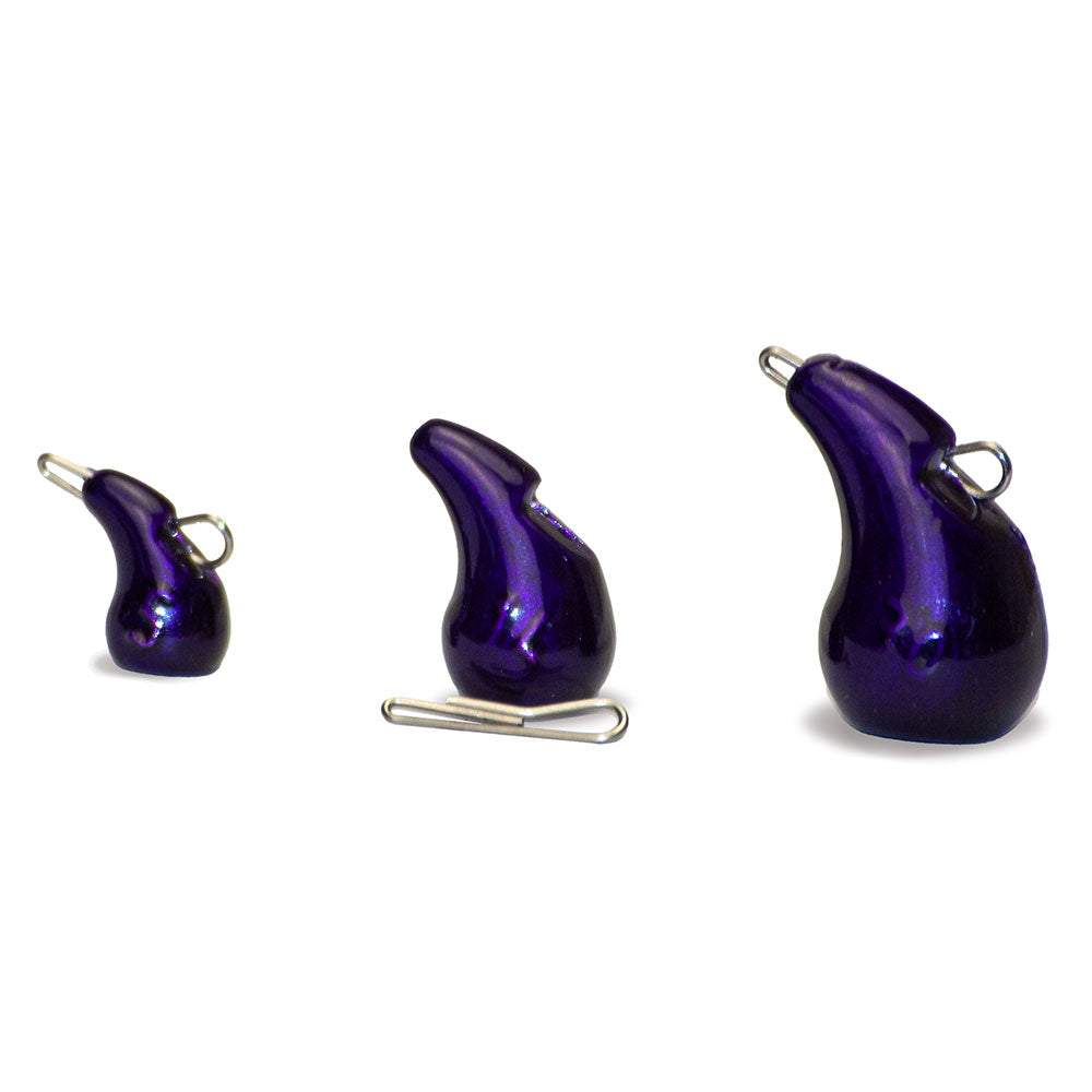 Purple Tusk clip weights with curved profile and quick-change clips, 5-pack