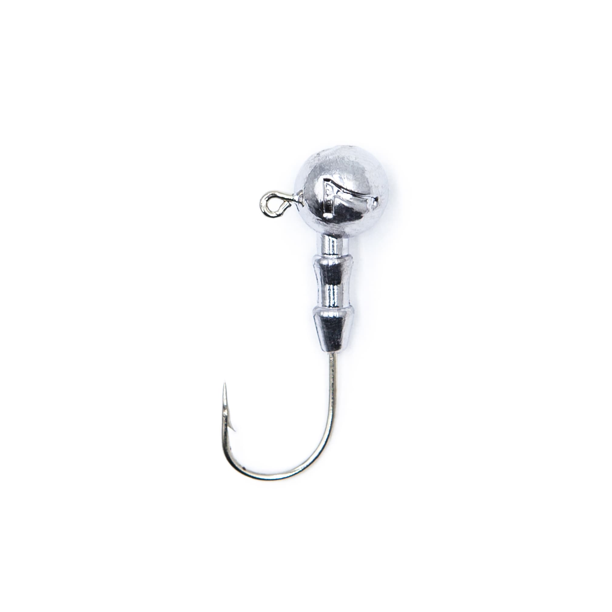 Single unpainted FishTrailCo Classic Jig Head #1 with Mustad hook.