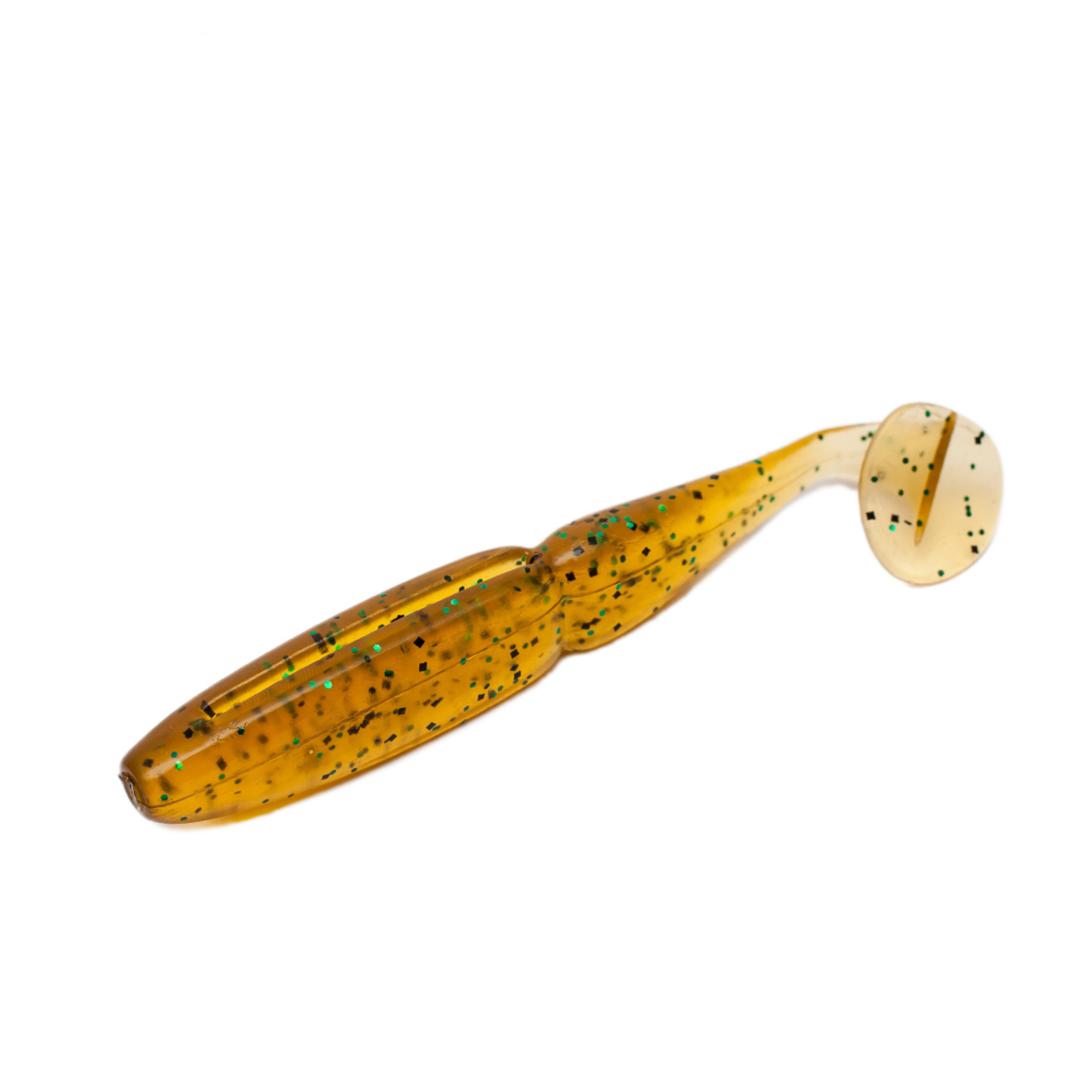 Slim Shad 3.3-inch Golden Shiner paddle tail swimbait soft plastic lure with a slim baitfish profile and subtle tail kick.