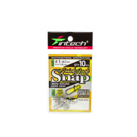 Intech Quick Lock Snap #3 nickel fishing snaps in retail packaging on a white background