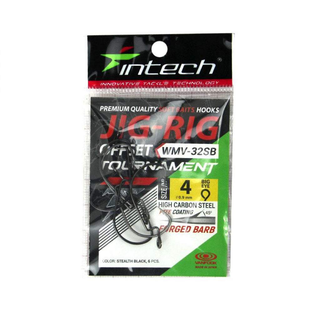Intech Tournament JIG-RIG Offset WMV-32SB #04 (6-Pack) – Medium Offset Hook