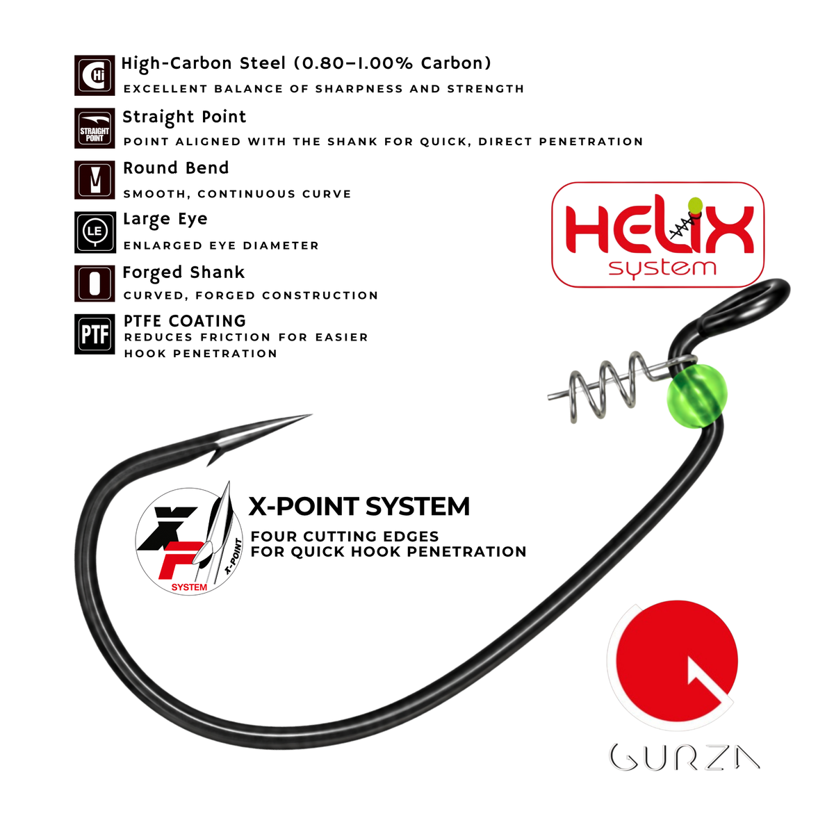 Super Lock XP LEHS PTF Offset Hooks with Helix Keeper (3 ct)