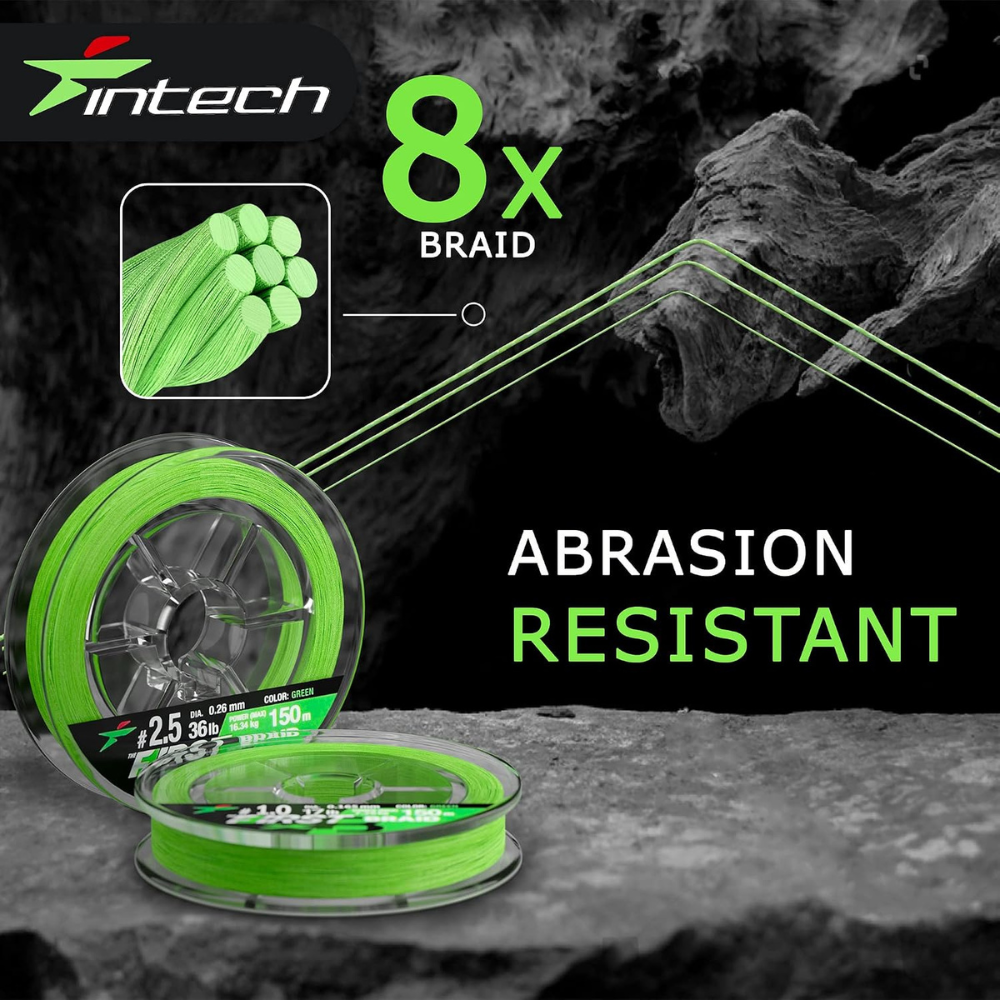 Intech First Braid X8 Green Braided Line – 164 yd
