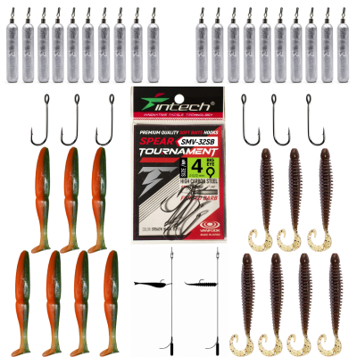 Drop Shot Finesse Kit — 3″–3.3″ Baits + Free Spear #4