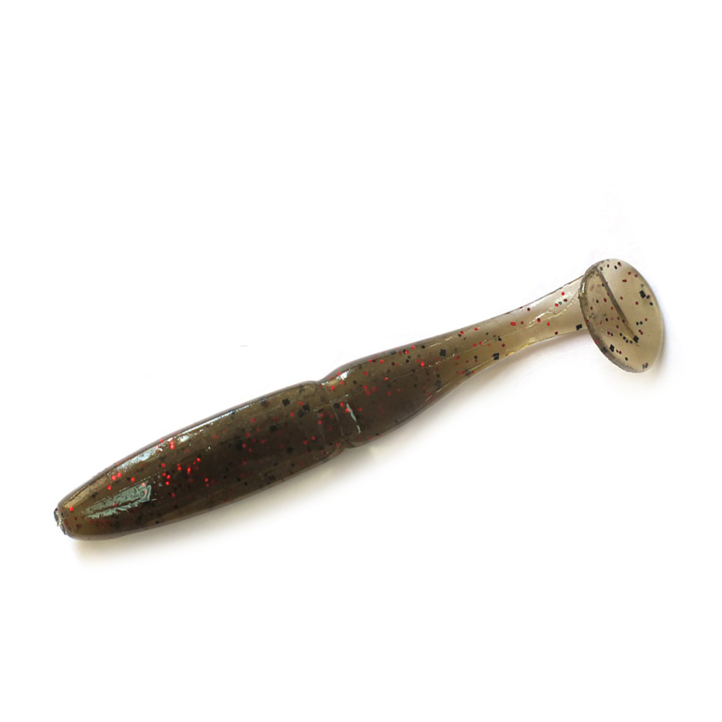 Slim Shad 4-inch Motor Oil Pearl Red paddle tail swimbait soft plastic lure with a slim baitfish profile and subtle tail kick.
