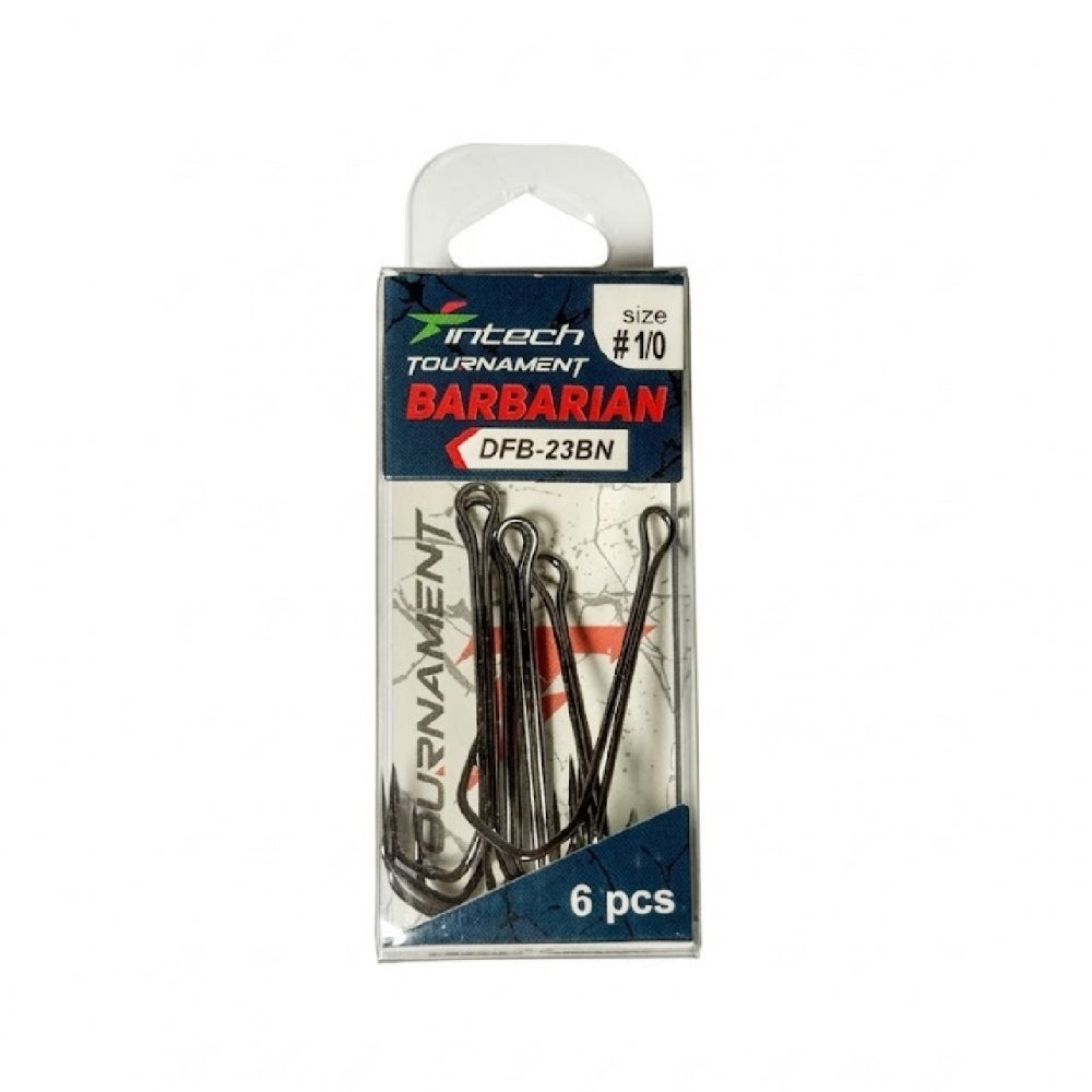 Pack of Intech Tournament Barbarian fishing hooks in packaging on a white background