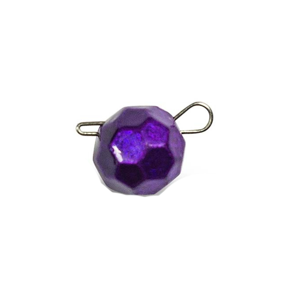 Fishball faceted clip purple weights with quick-change clips.