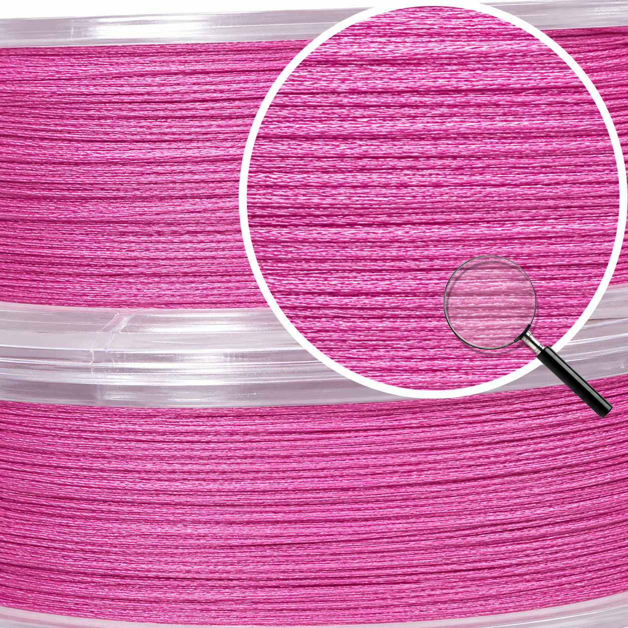 Close-up of Intech MicroN PE X4 braided fishing line wound on the spool