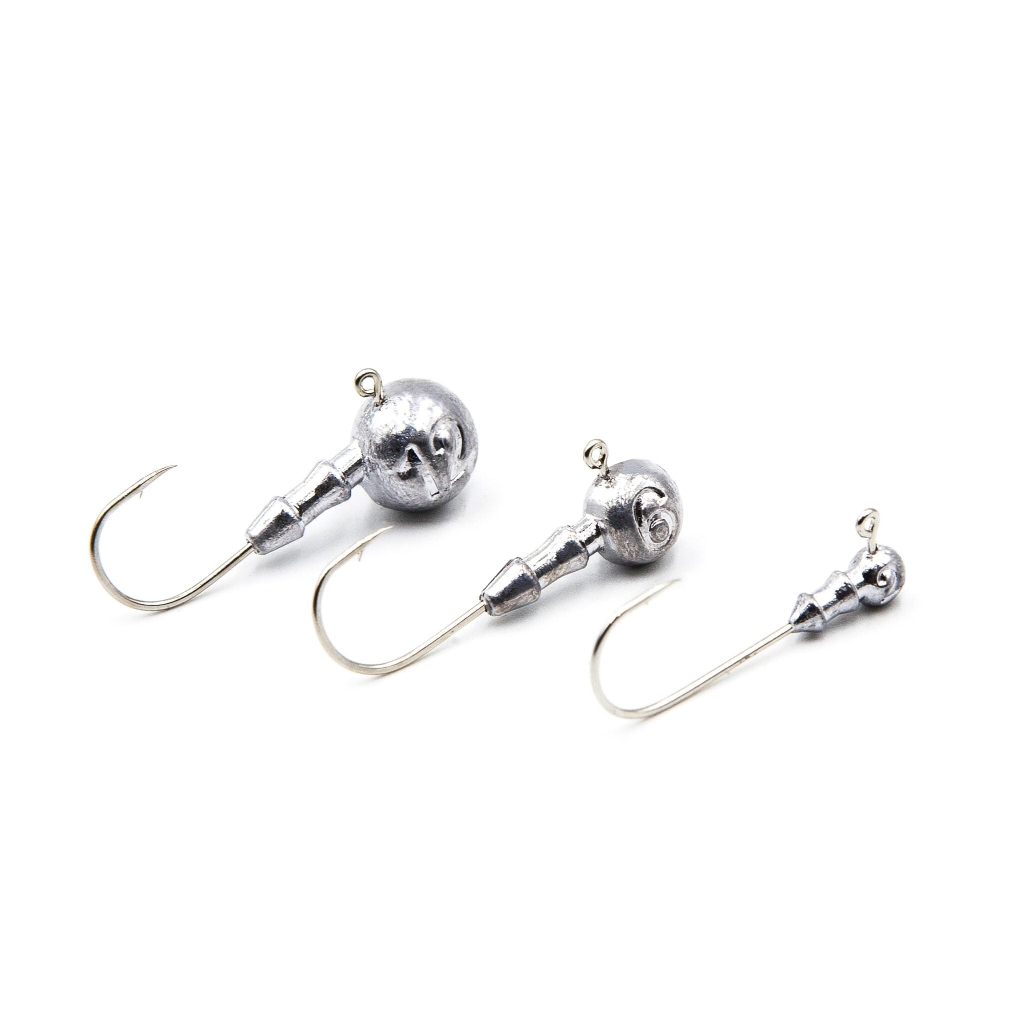 Three unpainted Classic Jig Heads 1/0 with Gamakatsu hooks