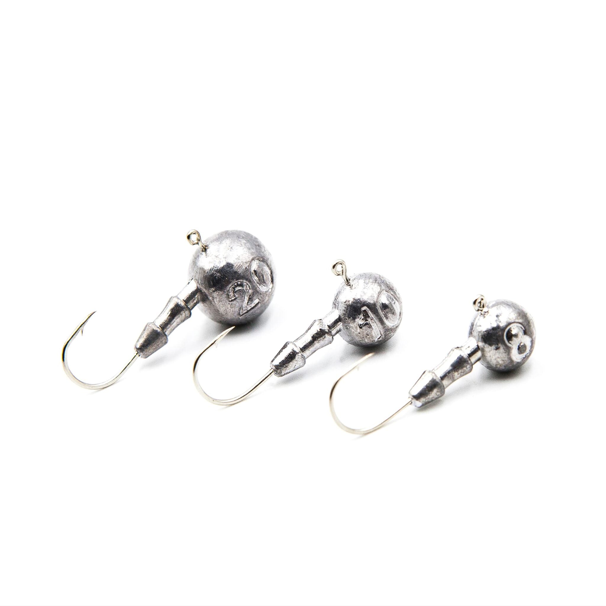 Three unpainted Classic Jig Heads #1 with Gamakatsu hooks