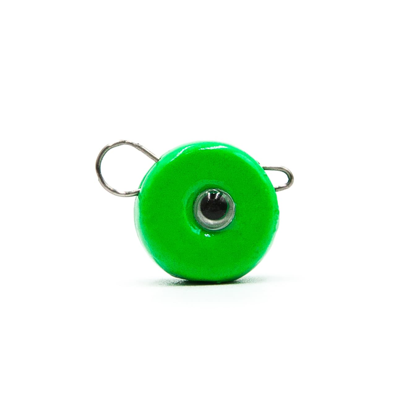 Green Apple FishTrailCo Eccentric quick-change weight with applied 3D eye and removable wire clip