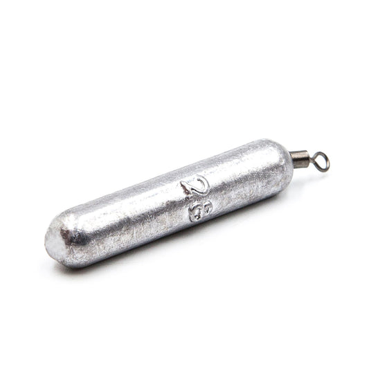 FishTrailCo Jig-Rig Cylinder Drop Shot Weights – Slim Swivel Sinkers (10-Pack)