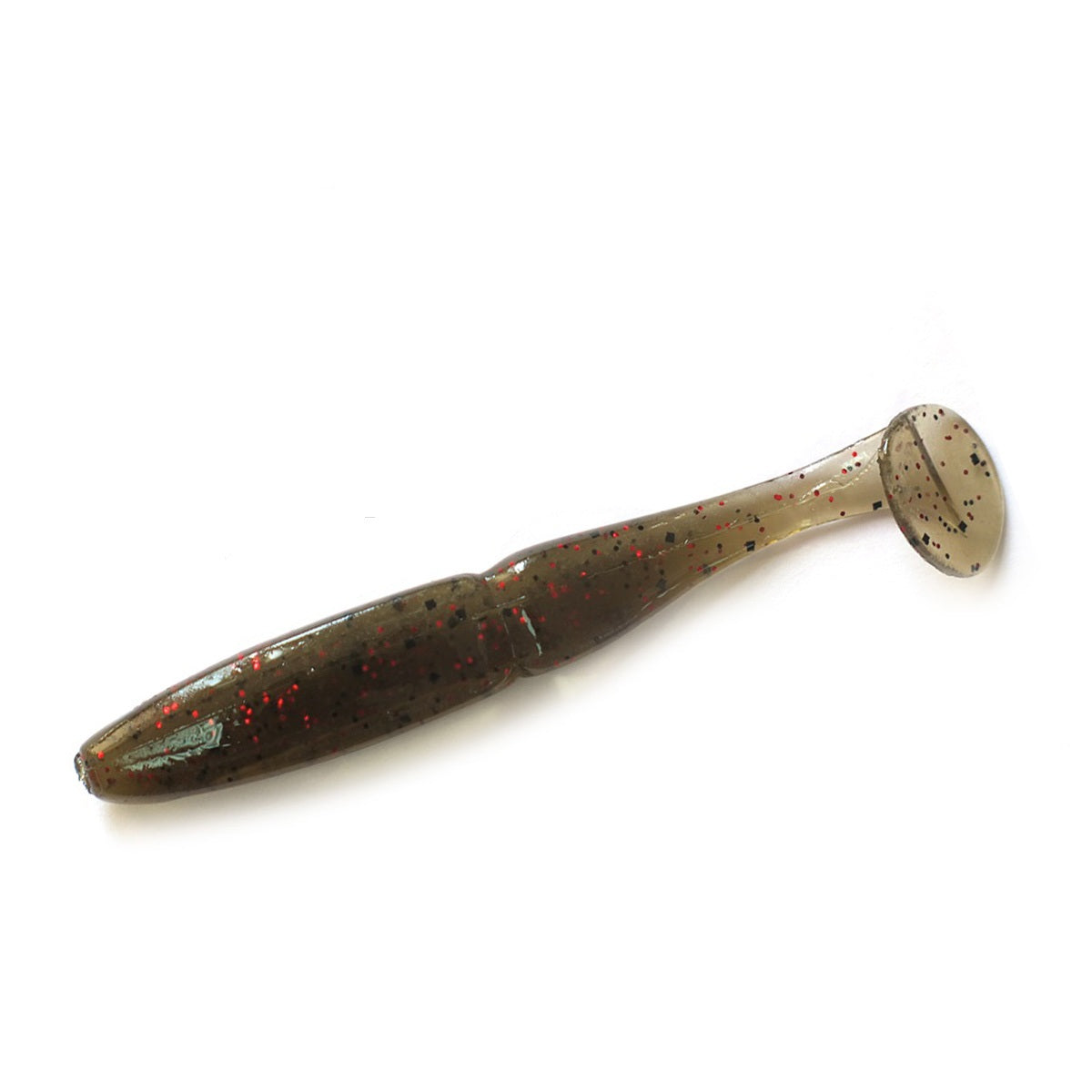 Slim Shad 3.3-inch Motor Oil Pearl Red paddle tail swimbait soft plastic lure with a slim baitfish profile and subtle tail kick.