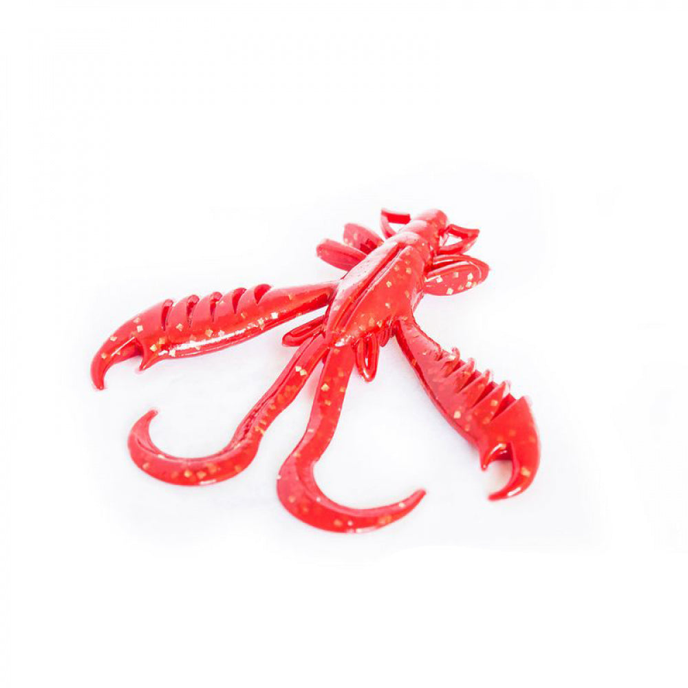 Red Bait Breath Virtual Craw 3.6-inch creature bait with claws and curved appendages.