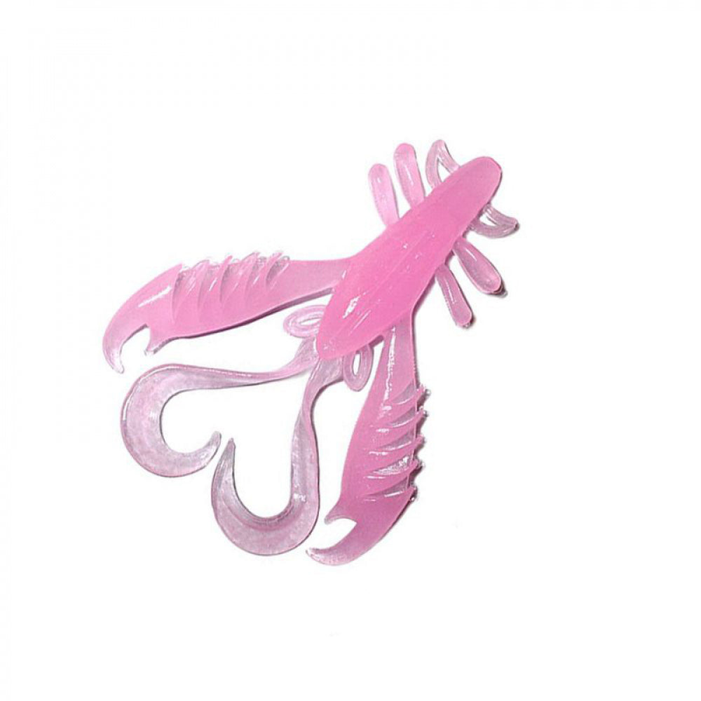 Pink Bait Breath Virtual Craw 3.6-inch creature bait with claws and curved appendages.