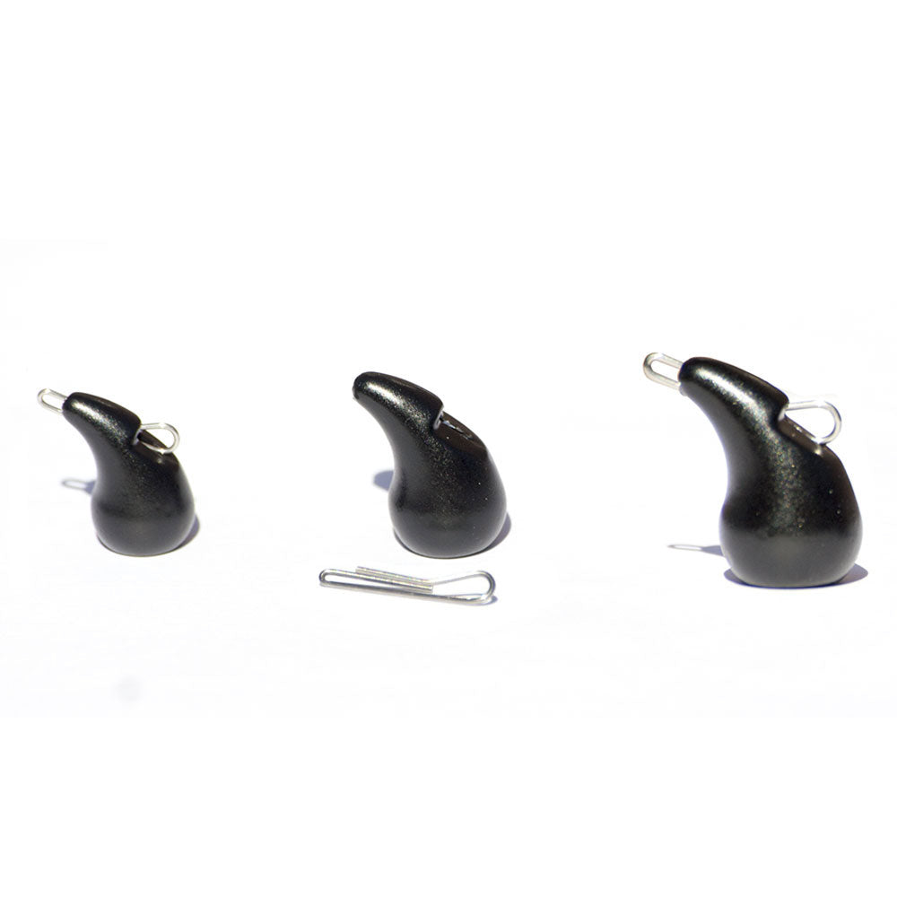 Black Tusk clip weights with curved profile and quick-change clips, 5-pack