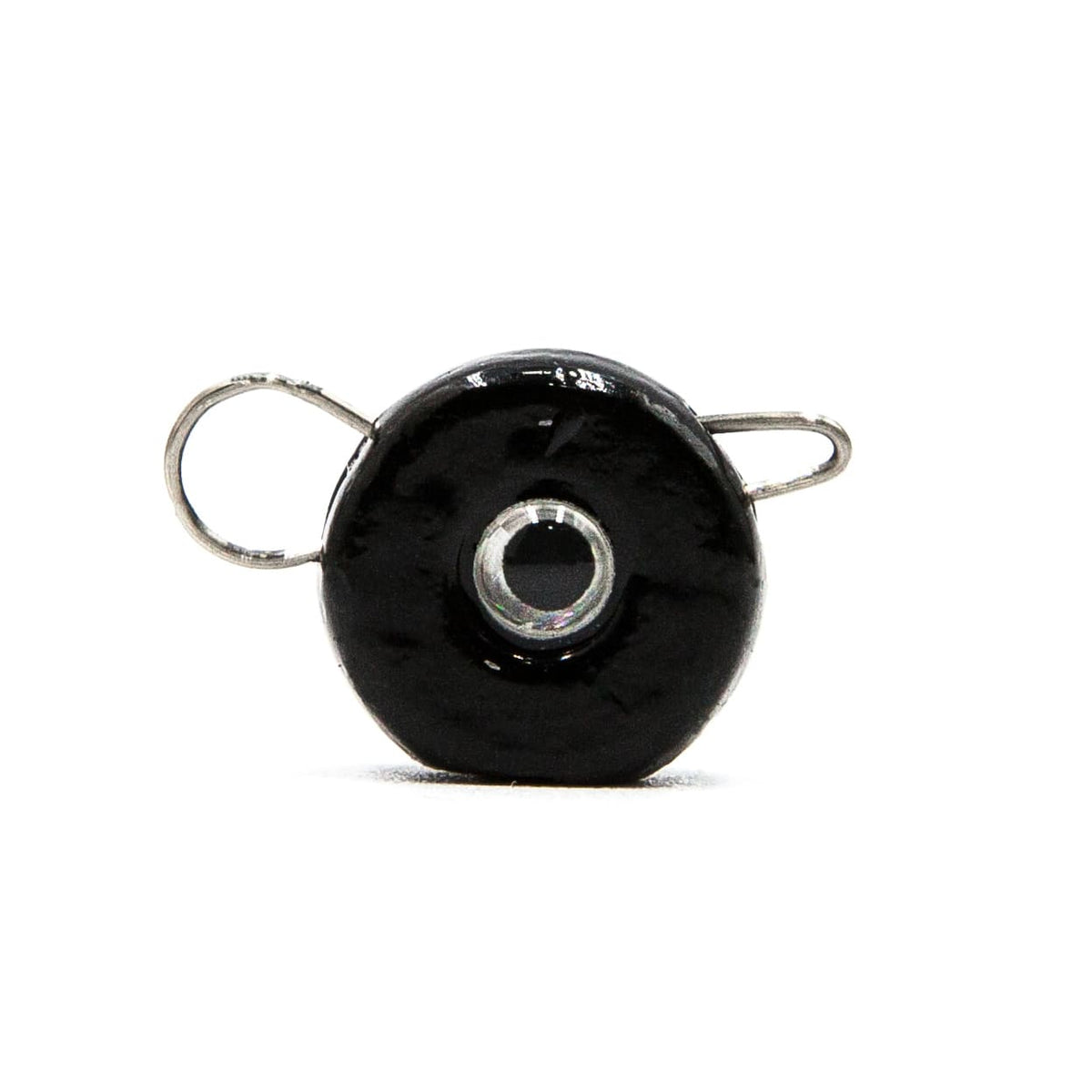 Black FishTrailCo Eccentric quick-change weight with applied 3D eye and removable wire clip