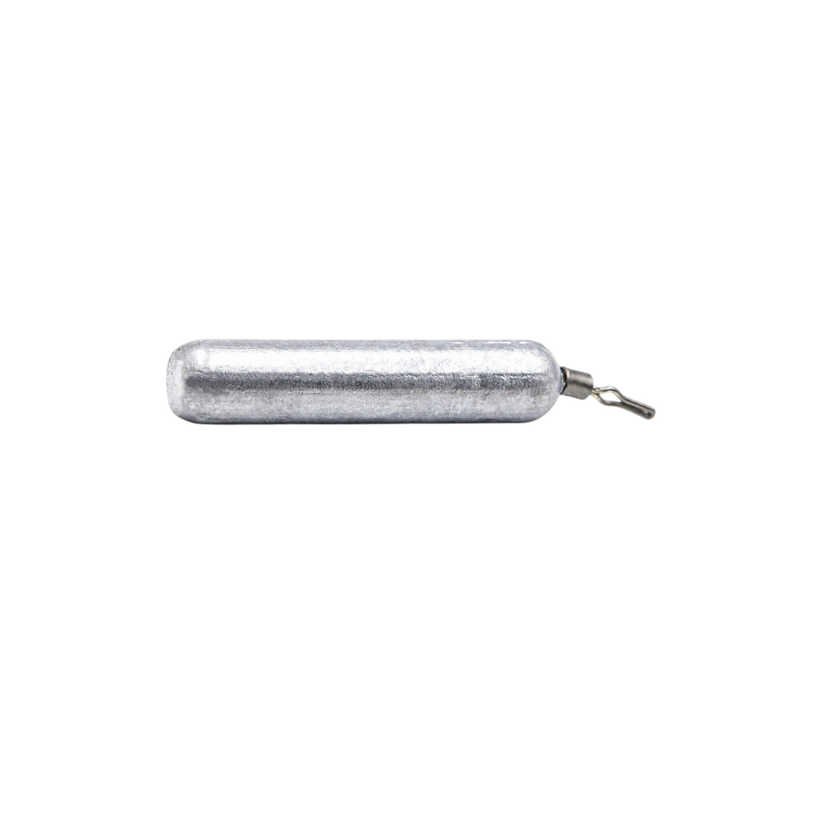 Single FishTrailCo 8g Skinny Drop Shot weight with an unpainted cylindrical lead body and quick-change line clip.