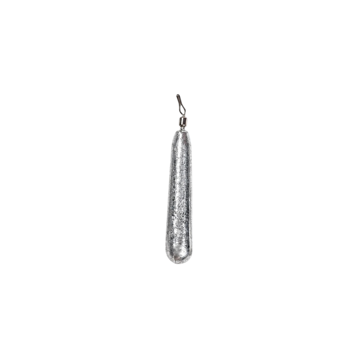 Single FishTrailCo 3g Slim Teardrop Drop Shot weight with an unpainted lead body and quick-change line clip.