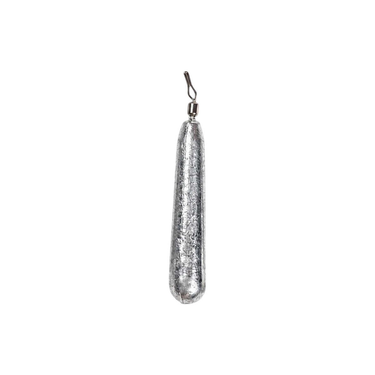 Single FishTrailCo 7g Slim Teardrop Drop Shot weight with an unpainted lead body and quick-change line clip.