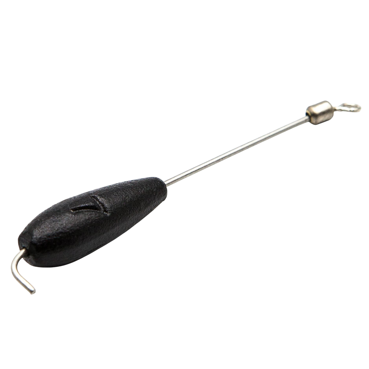 Dark brown Tokyo Rig weight close-up with wire stem for free-swinging soft bait rigs.