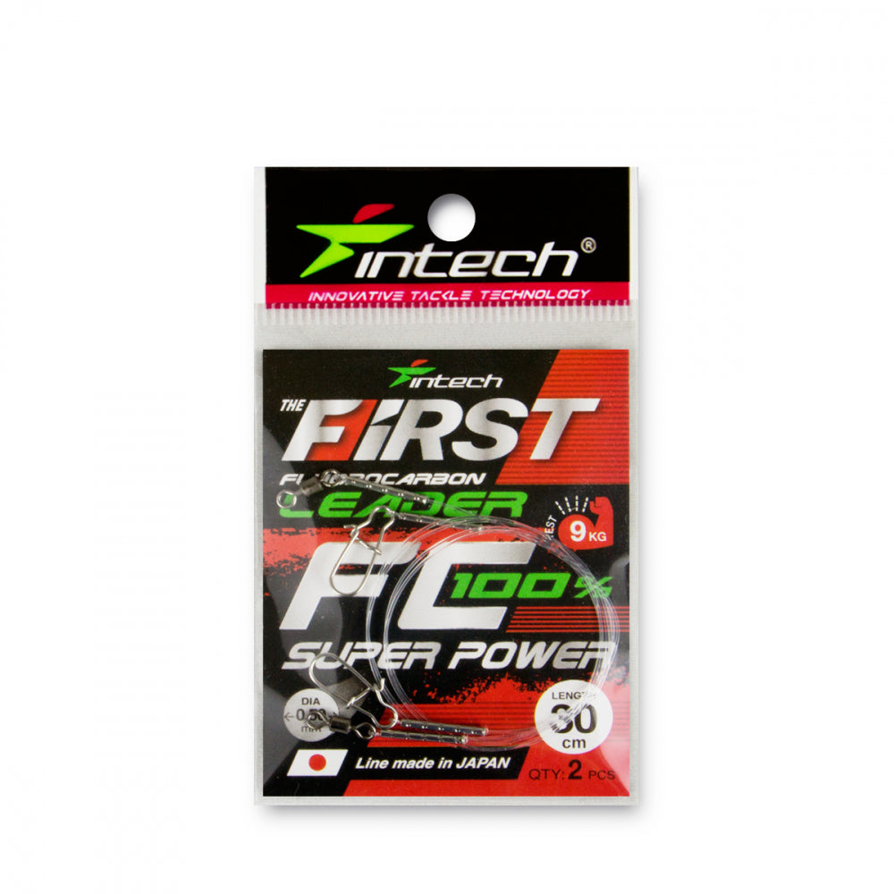 Intech FC First 12-inch fluorocarbon leaders in retail packaging.