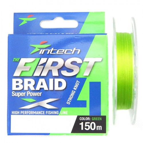 Intech First Braid X4 green braided fishing line spool