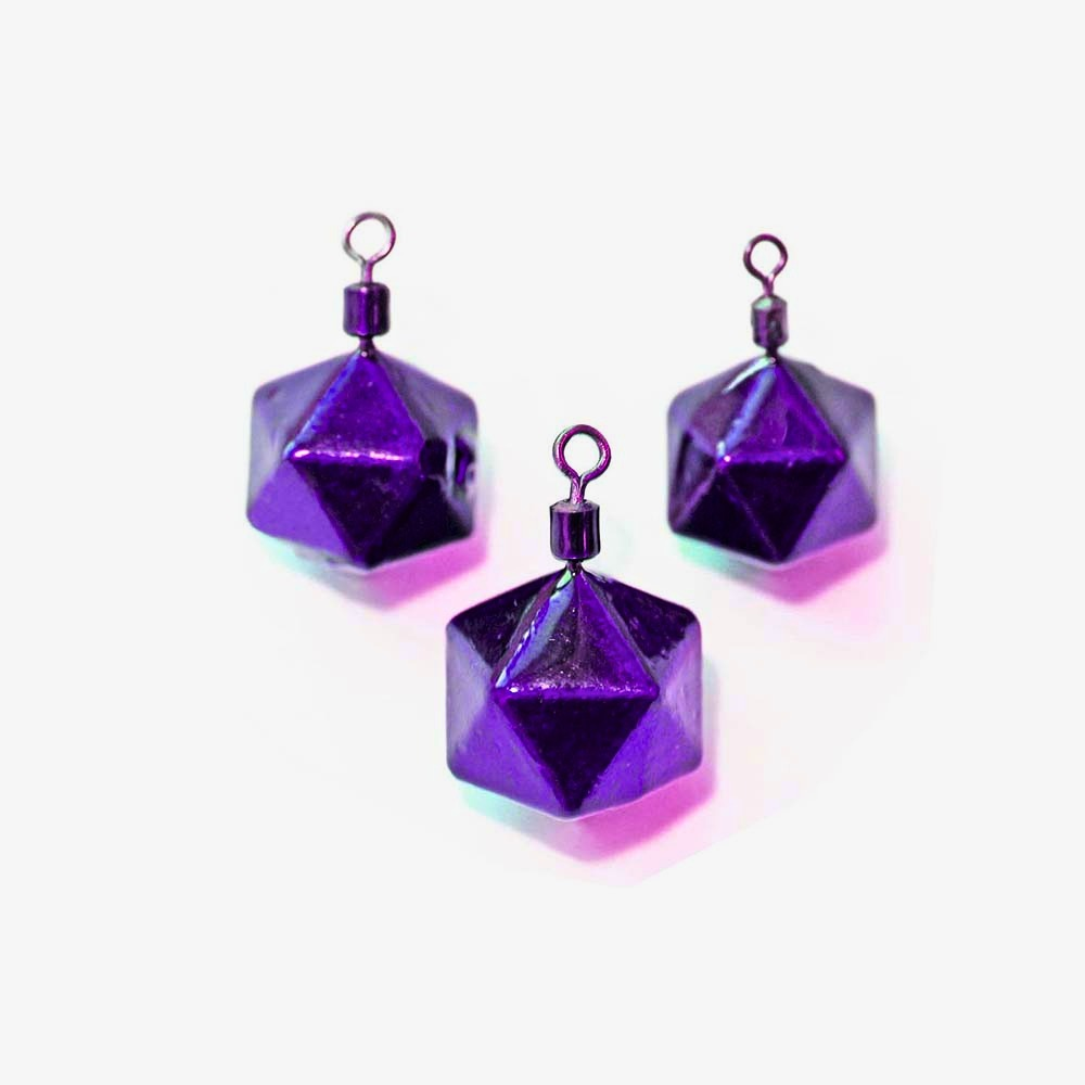 Poids de pêche Jig Rig à facettes violets avec émerillon